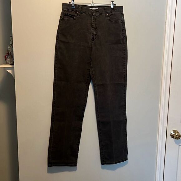 Lee Women's Black Classic Relaxed Fit Stretch Dark Wash Ankle Jeans - Picture 1 of 6